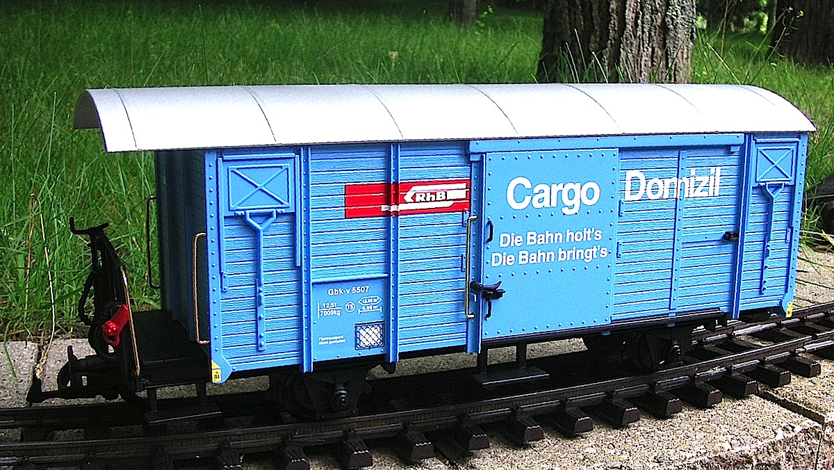 RhB Güterwagen (Box car) Cargo Domizil (Deutsch/German) Gbk-v 5507