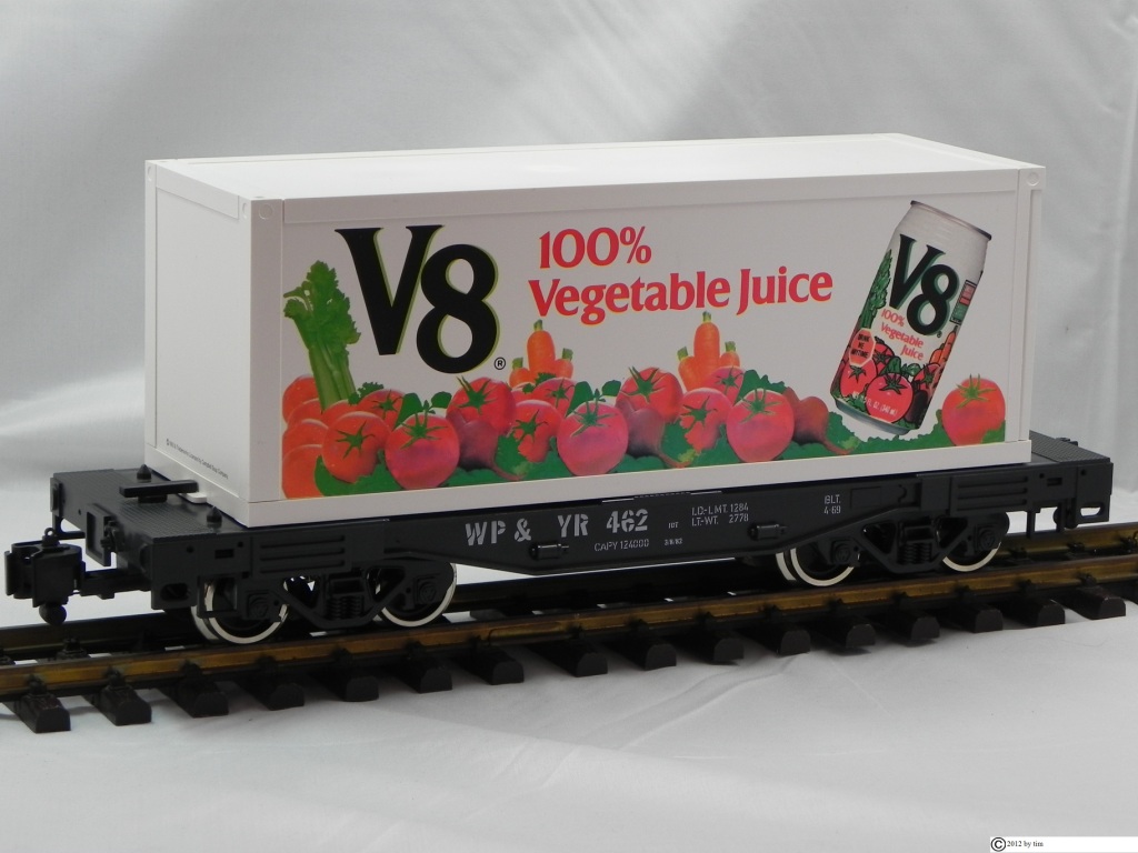 WP&Y Containertragwagen (Container car) 364, "V8 100% Vegetable Juice"