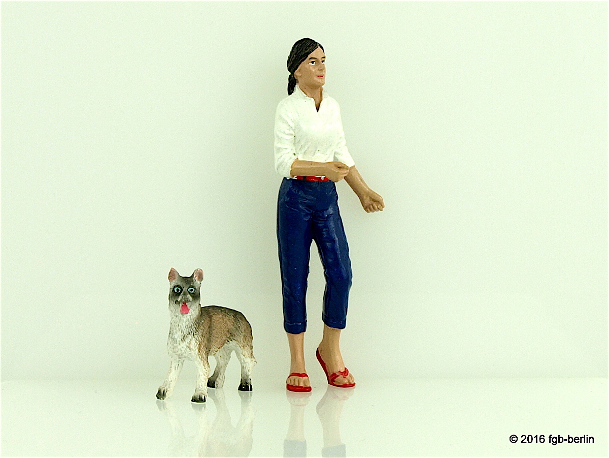 Frau mit Hund (Woman with dog) by American Diorama