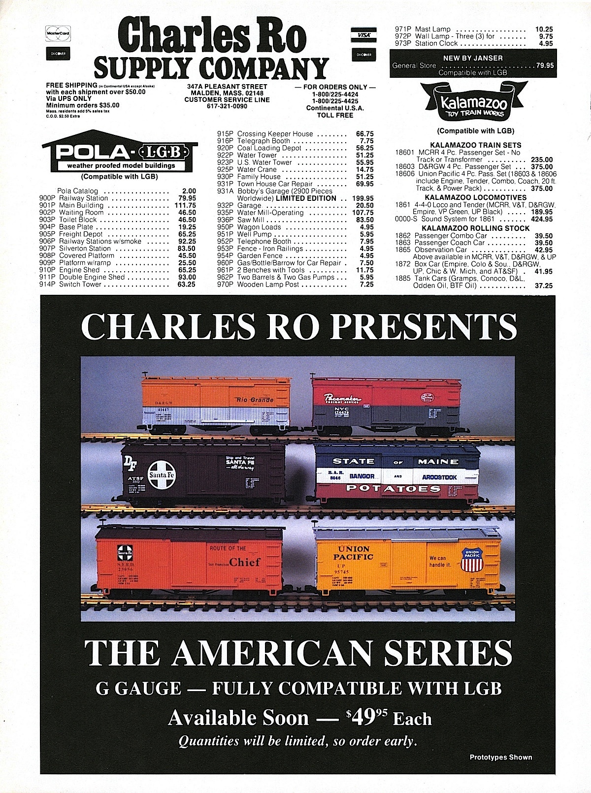 USA Trains - Neuheiten (New items) 1987 - Charles Ro Box cars