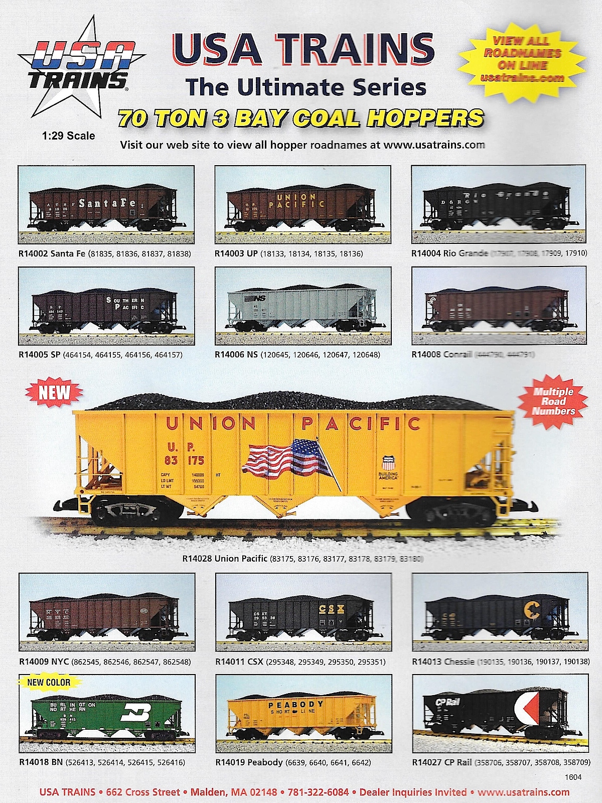 USA Trains Neuheiten - Schüttgutwagen (New Items - Hoppers) 2016
