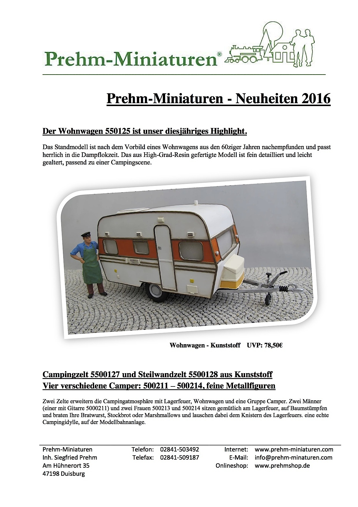 Prehm Miniaturen Neuheiten (New Items) 2016