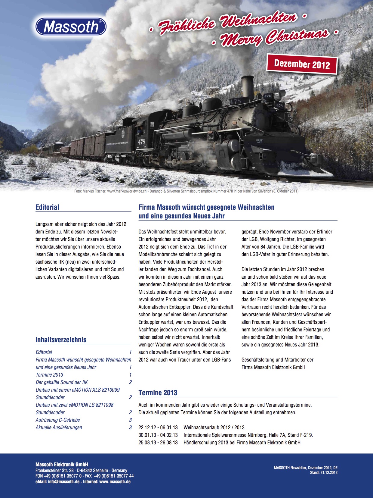 Massoth Newsletter - 2012-12 Dezember (Deutsch)