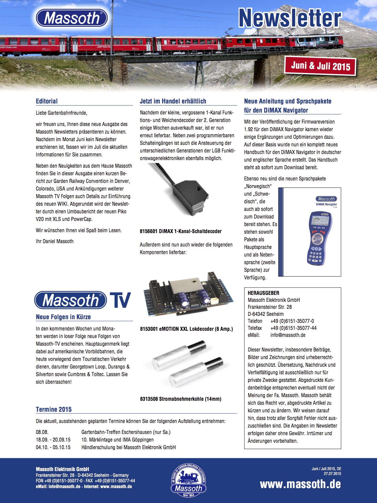 Massoth Newsletter - 2015-07 Juli (Deutsch)