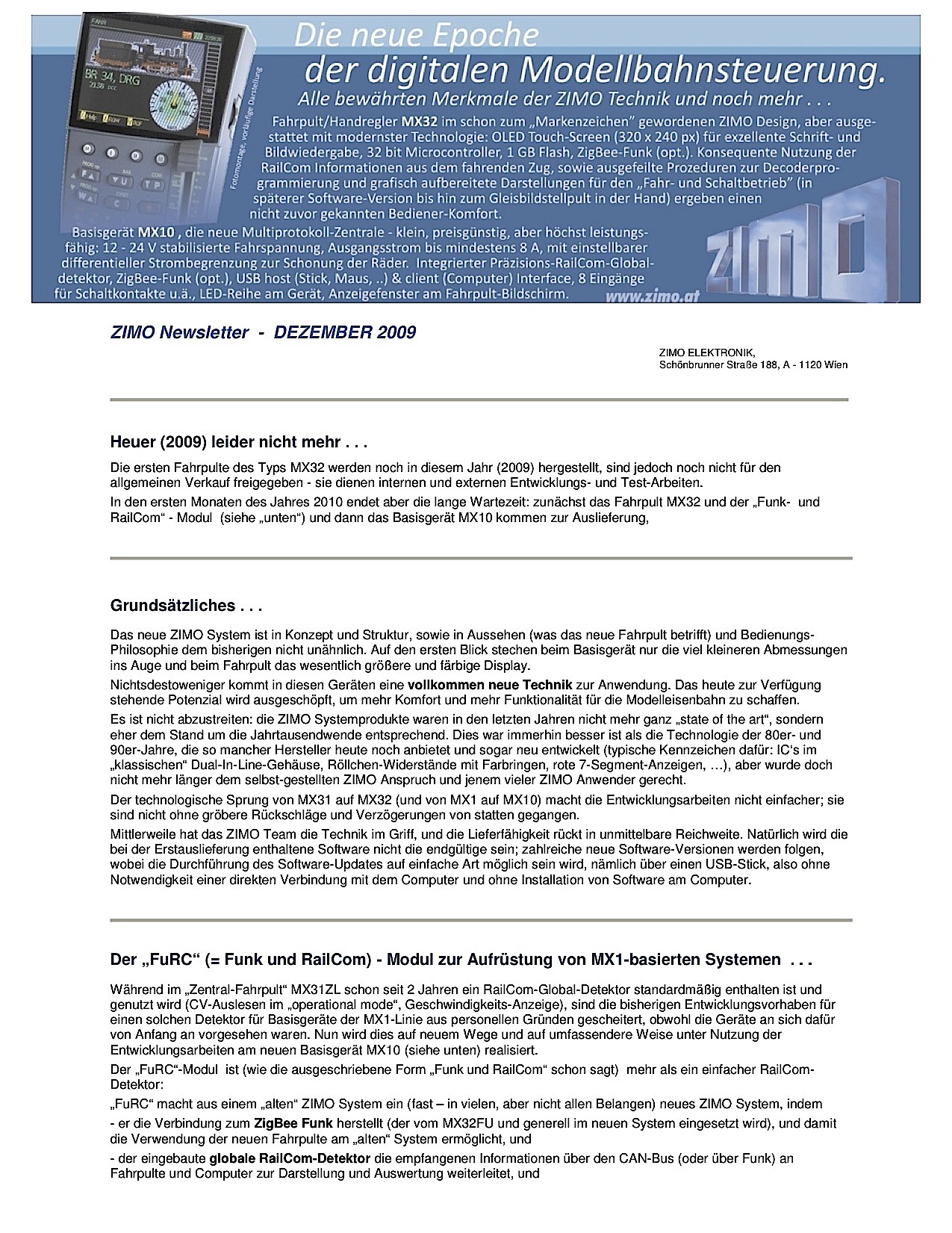 Zimo Newsletter - 2009-12 Dezember 2009 (Deutsch)