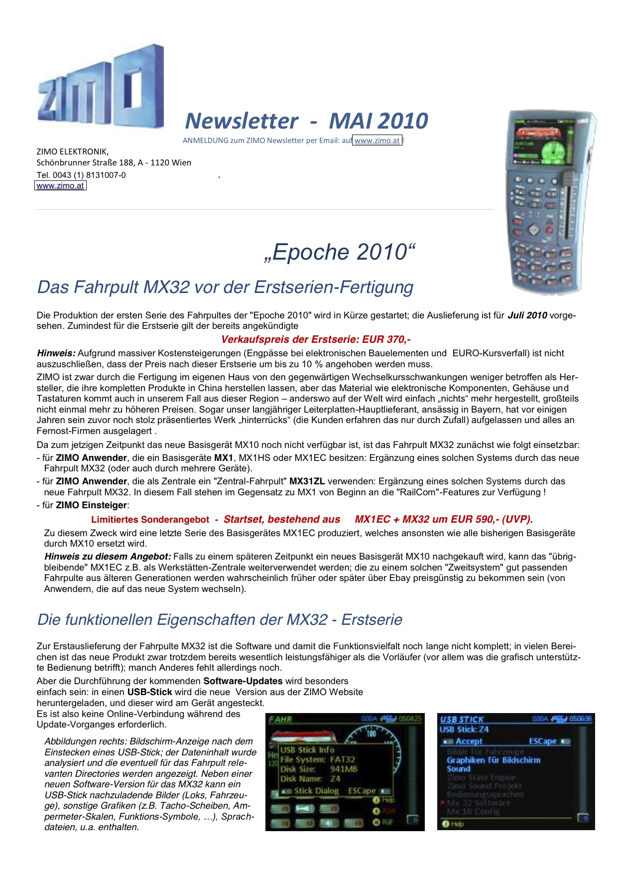 Zimo Newsletter - 2010-05 Mai (Deutsch)
