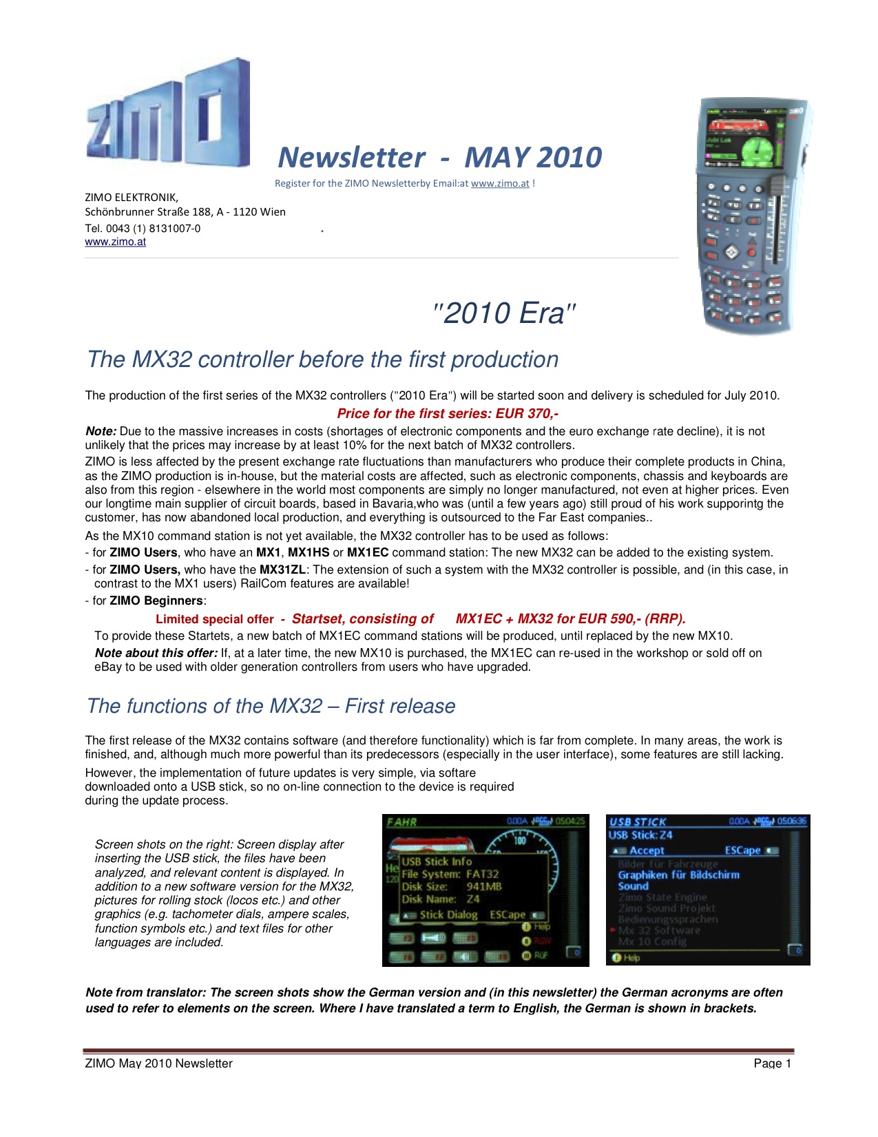 Zimo Newsletter - 2010-05 May (English)