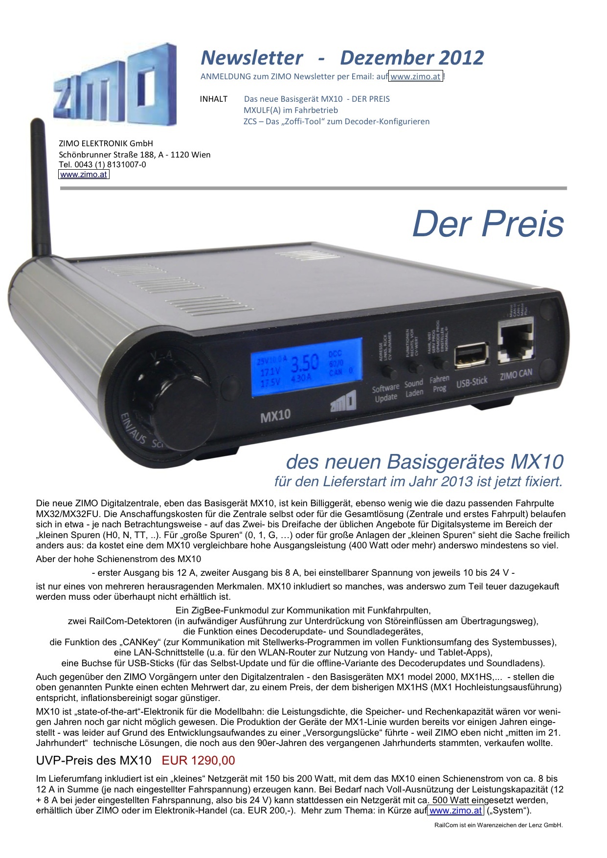 Zimo Newsletter - 2012-12 Dezember (Deutsch)