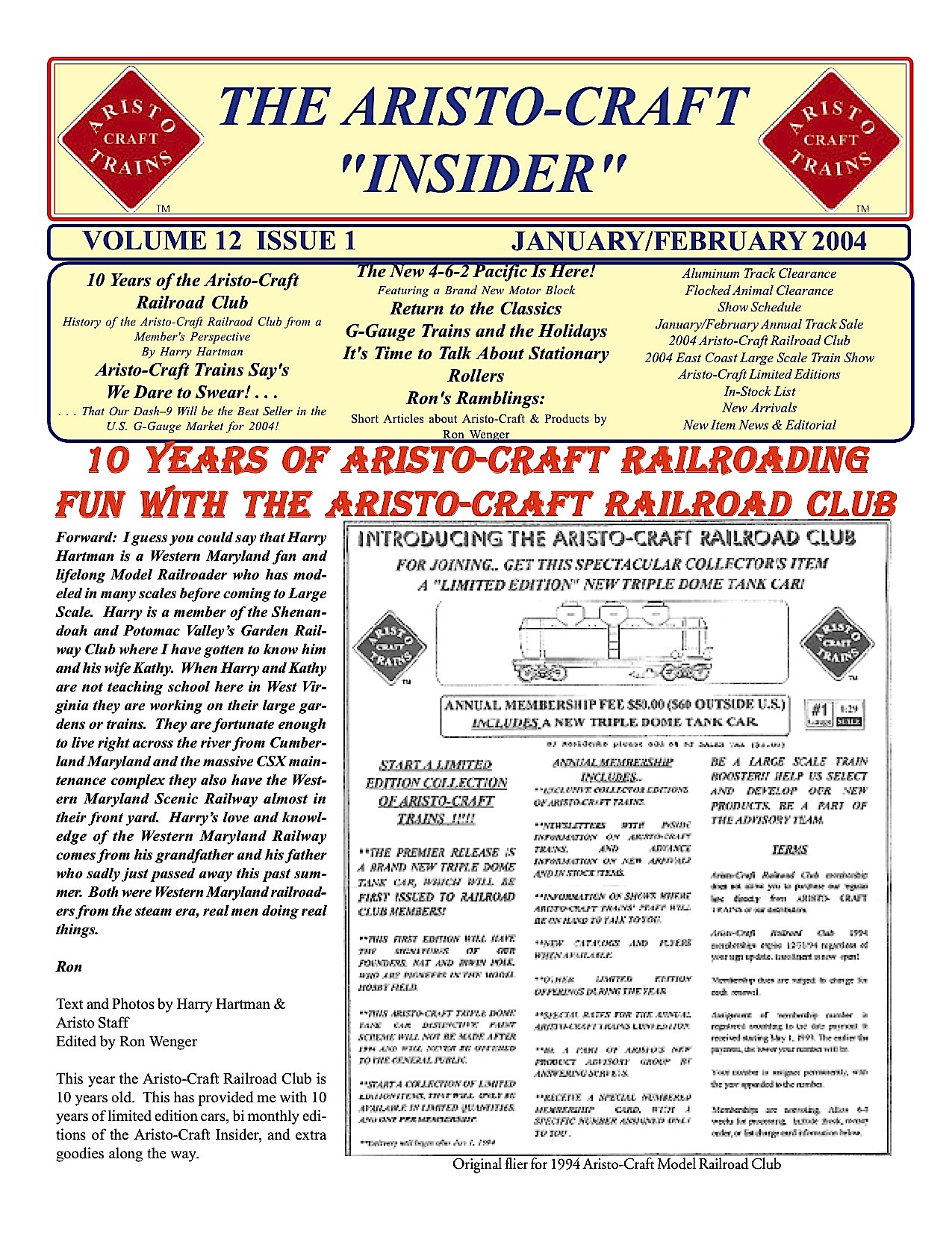 Aristocraft Insider - 2004, Iss. 1 (Jan/Feb)