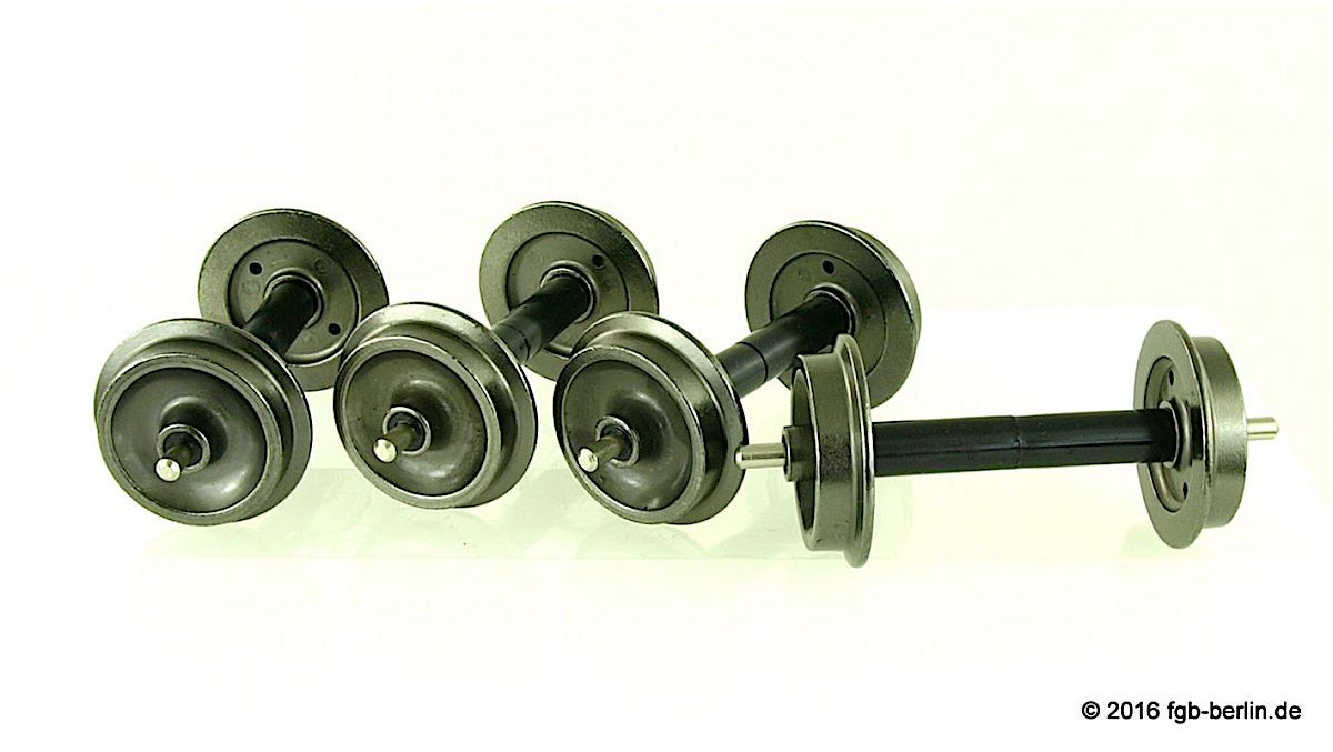 Bachmann Metallachsen, Vollrad, klein (Metal wheels, solid, small) 24.5 mm