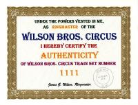 Zertifikat (Certificate) - LGB Wilson Brothers Circus Set