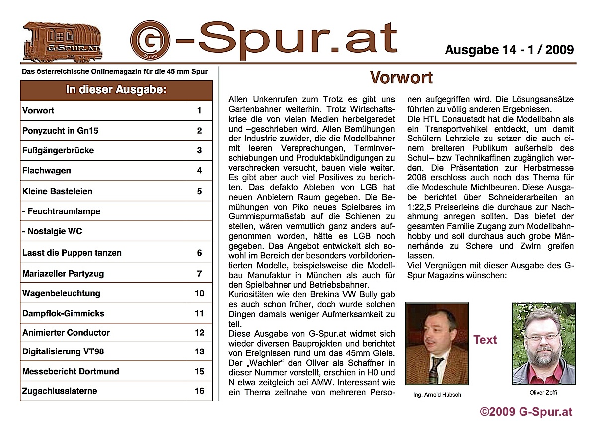 G-Spur.at Magazin, Ausgabe 14, 1/2009