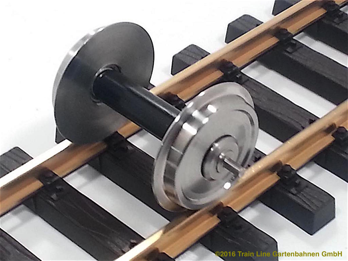 Train Line Kugellagerachsen, ohne Stromzuführung (Ball bearing wheels without power pickup), 31 mm