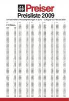 Preiser Preisliste (Price list) 2009