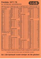 LGB Preisliste (Price list) 1977