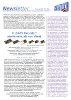 Zimo Newsletter - 2022-08 August (Deutsch)